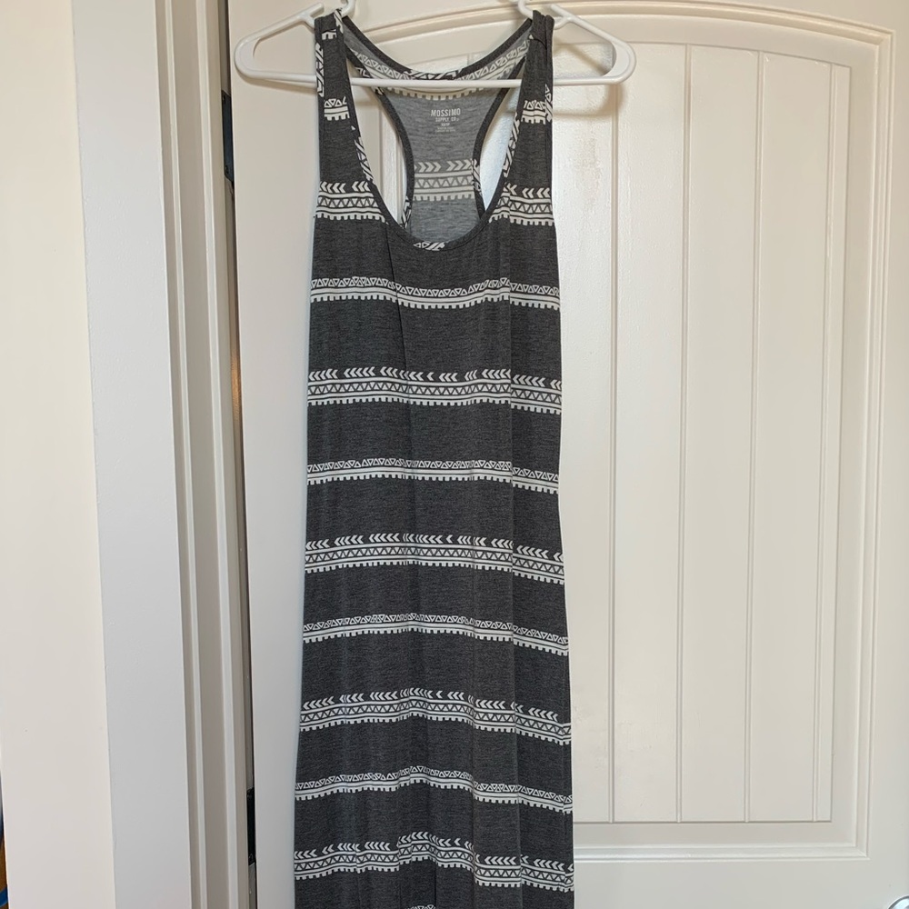 Gray stretch cotton maxi dress